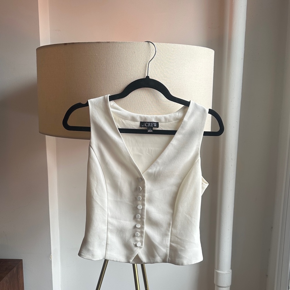 J. Crew Women's Ivory Button-Front Tank Top Vest